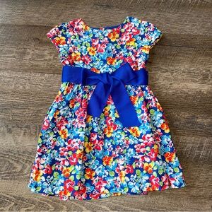 Ralph Lauren Floral Dress with Blue Bow